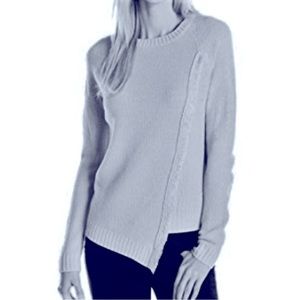 Ivanka Trump Light Gray Asymmetrical Fringe Pullover Sweater Size 14
